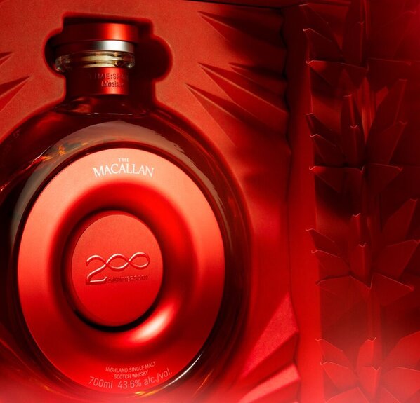 A bottle of The Macallan Time Space Mastery zoom view. 