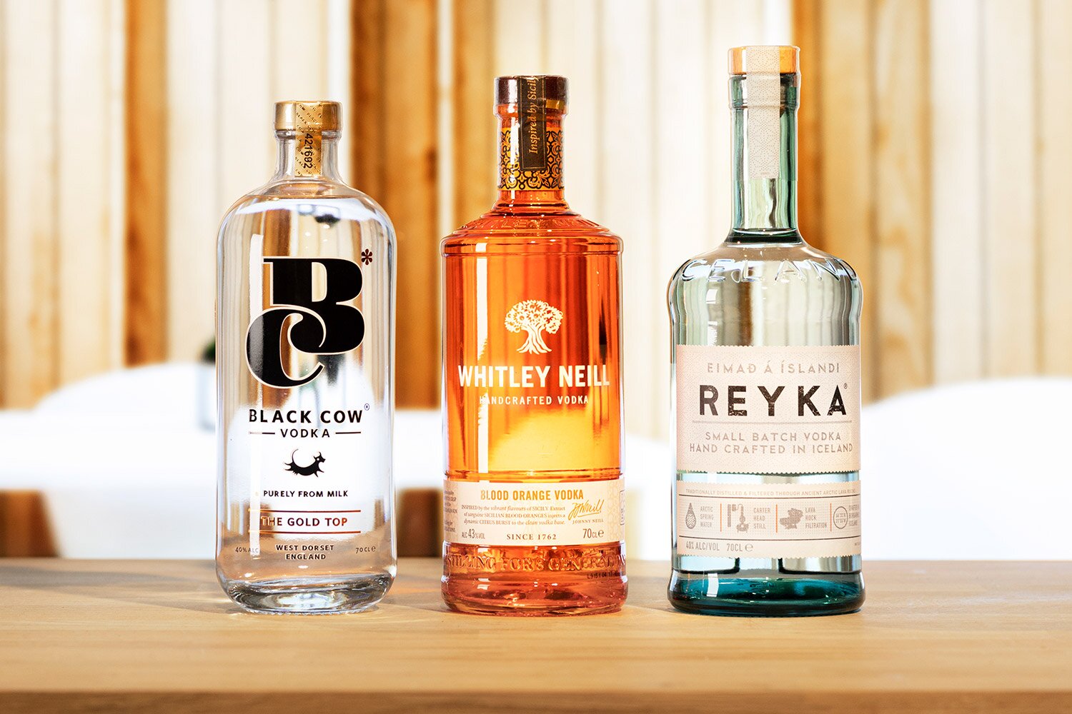 Three bottles of vodka