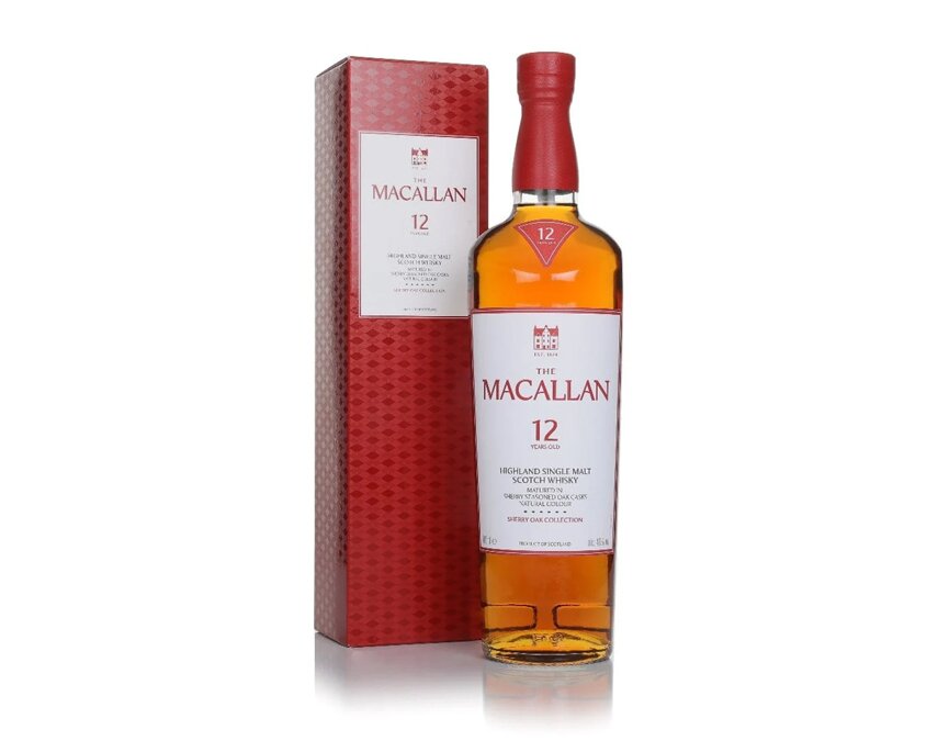 A bottle of The Macallan 12 Year Old Sherry Oak