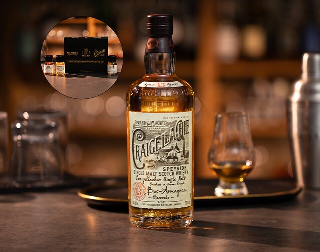 A bottle of Craigellachie 13 Year Old Bas-Armagnac Cask Finish.