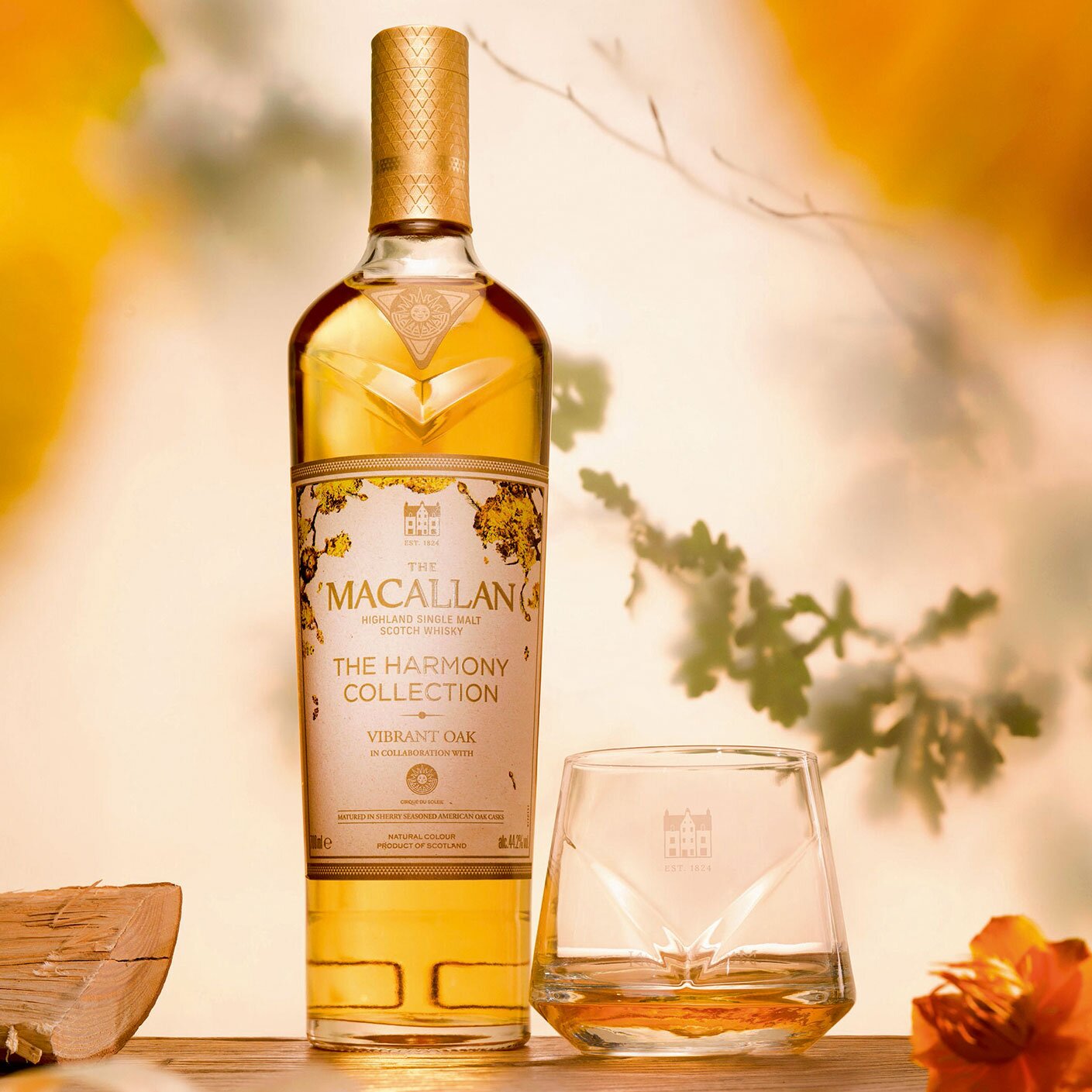 A bottle of The Macallan Harmony Collection Vibrant Oak