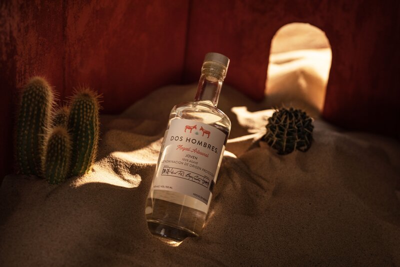 A bottle of Don Hombres Mezcal