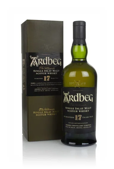 A bottle of Ardbeg 17 Year Old.