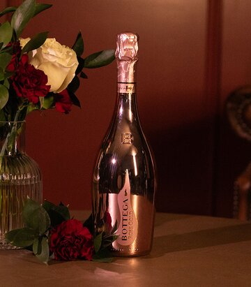 A bottle of Bottega Rose Gold Rosé