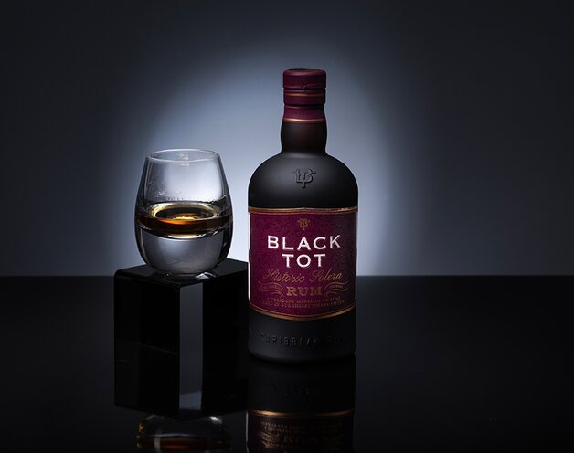 A bottle of Black Tot Historic Solera Rum