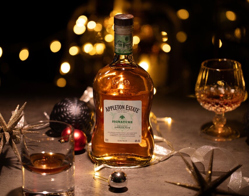 A bottle of Appleton Estate rum.