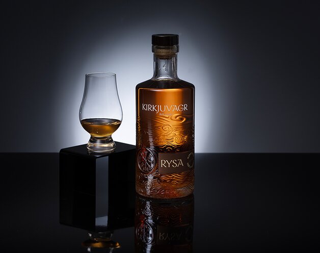 A bottle of Rysa Blended Malt Scotch Whisky.