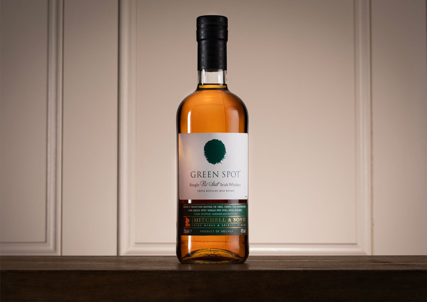 A bottle of Green Spot Single Pot Still 70cl Whisky.