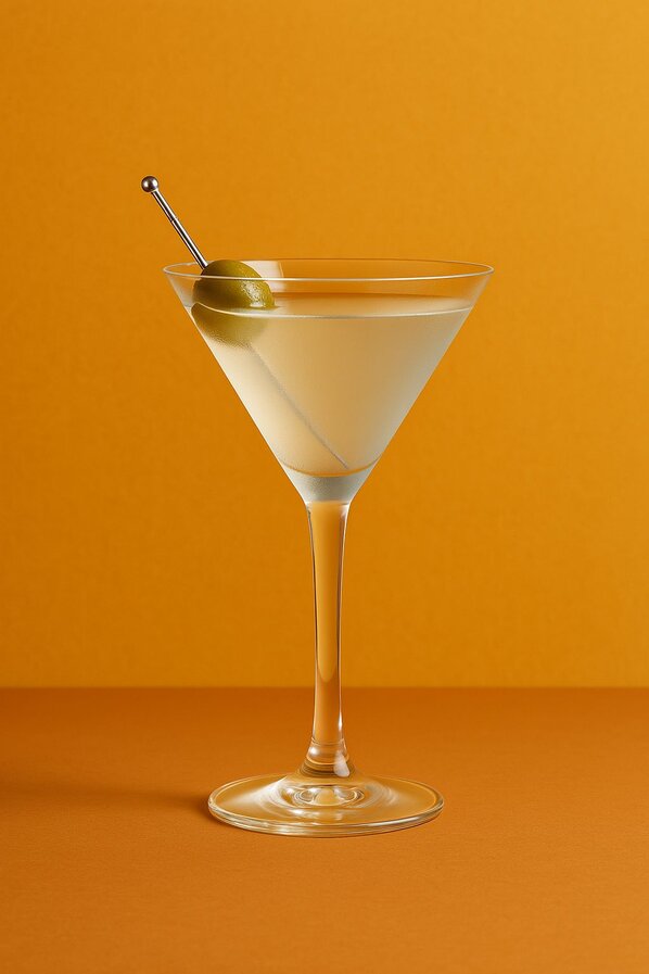 Neutral Grain Spirit Martini with olive