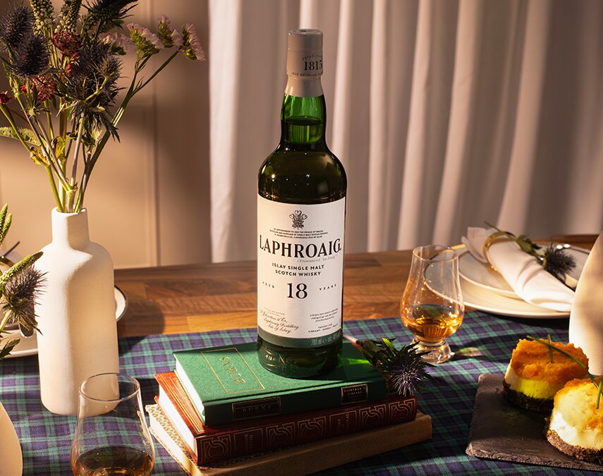 A bottle of Laphroaig 18 Year Old