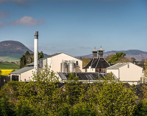 Landscape of the Glen Ord Distillery building