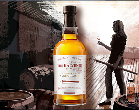 A bottle of Balvenie 12 Year Old 2012 Montilla Wina Cask - a Collection of Curious Casks