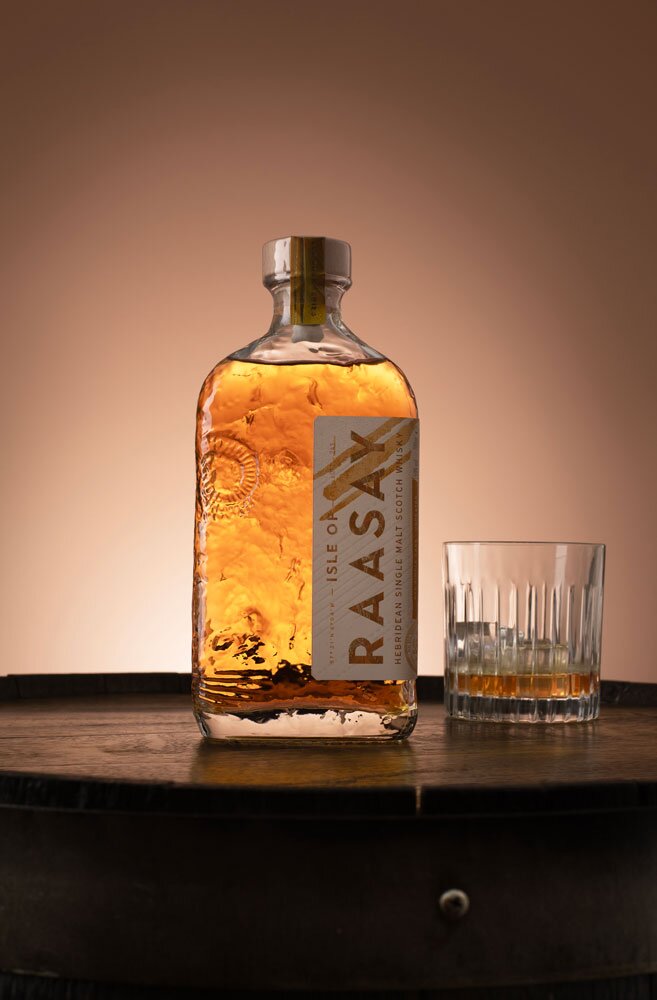 Isle of Raasay 7 Year Old
Na Sia Single Cask bottle with rocks glass