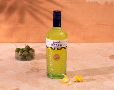 A bottle of Di Capri Limoncello.
