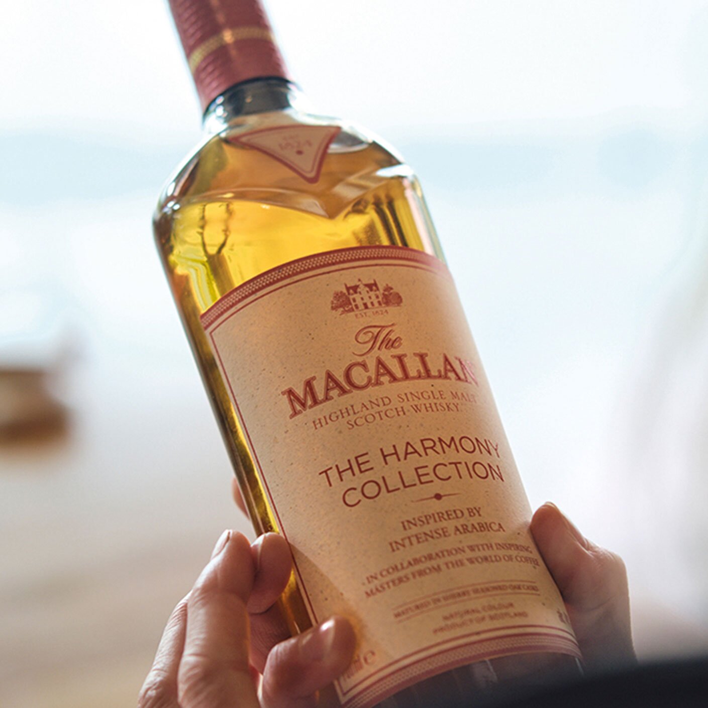A bottle of The Macallan Harmony Collection Intense Arabica