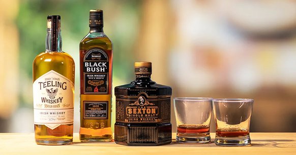 A selection of Irish whiskies