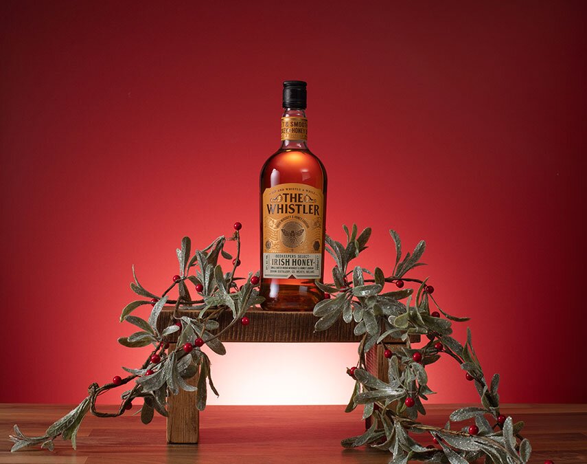 A bottle of The Whistler Irish Honey Liqueur