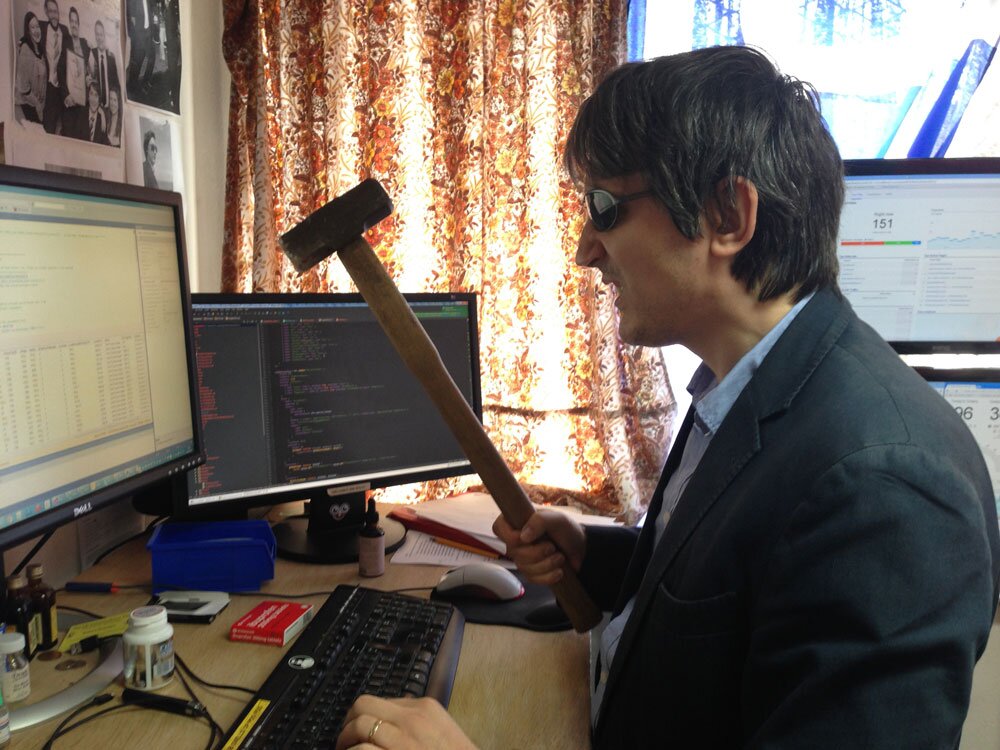 Rob fixing code with a sledgehammer