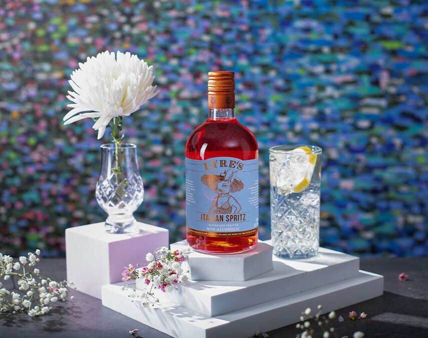 A bottle of Lyre's Non-Alcoholic Italian Spritz.