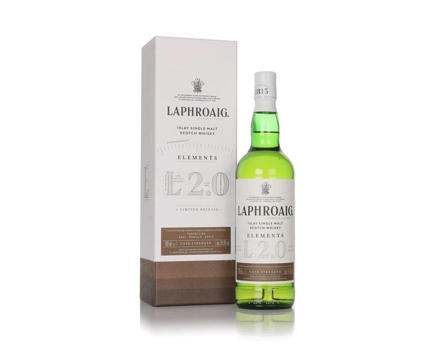 A bottle of Laphroaig Elements 2.0