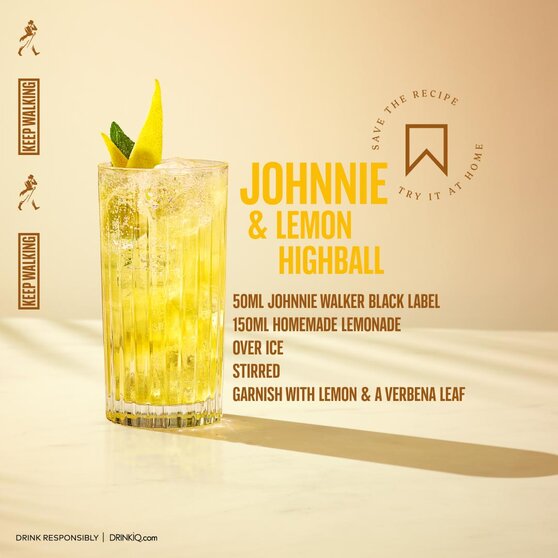 Johnnie & lemon highball cocktail
