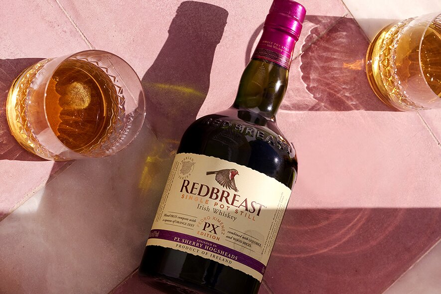 A bottle of Redbreast PX whiskey.