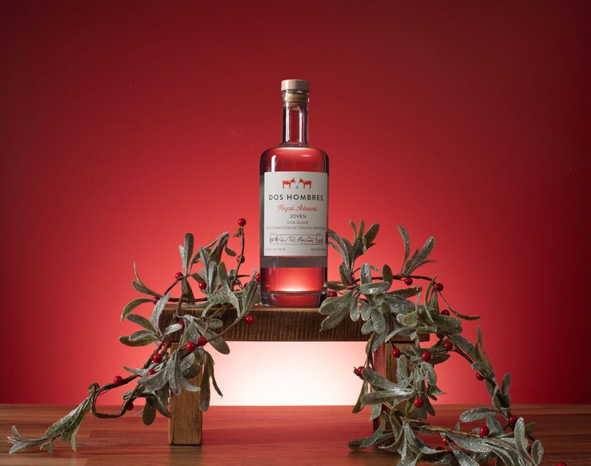 A bottle of Dos Hombres Mezcal