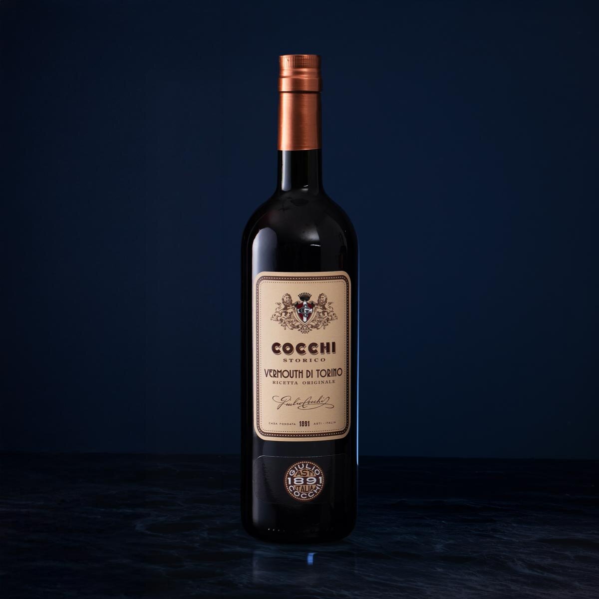 A bottle of Cocchi Storico Vermouth Di Torino