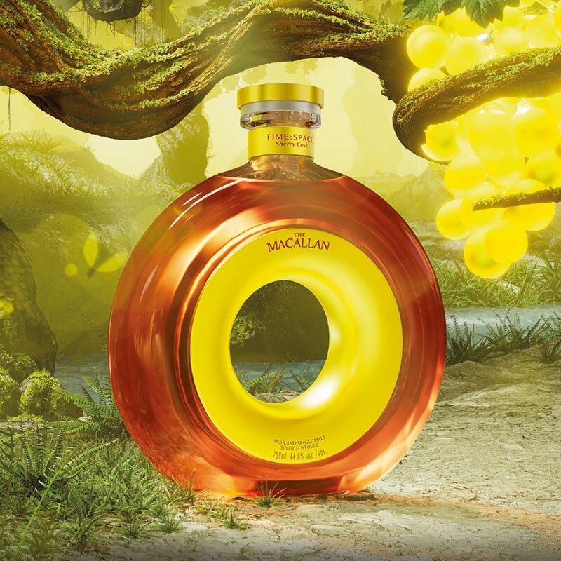 A bottle of The Macallan Time Space Sherry Cask