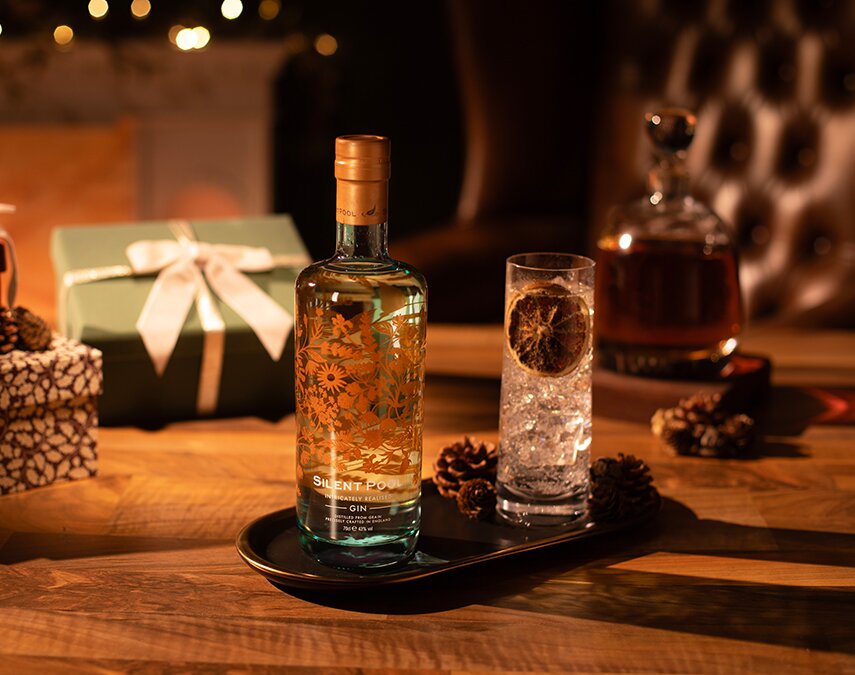 A bottle of Silent Pool Gin.