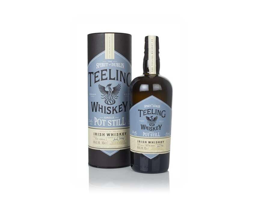 A bottle of Teeling Single Pot Still.