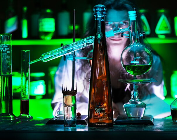 A bottle of Don Julio 1942 Tequila.