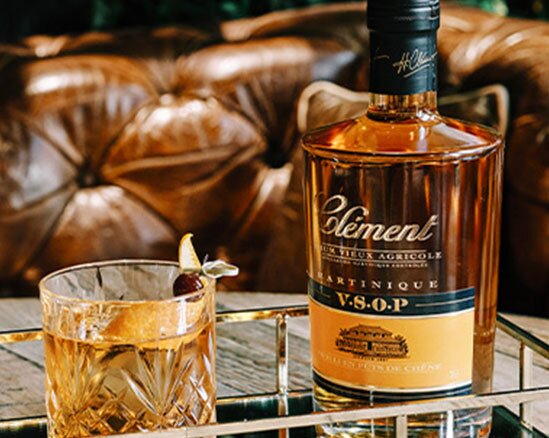 A bottle of Clément VSOP rum