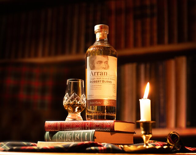 A bottle of Arran Robert Burns Single Malt.