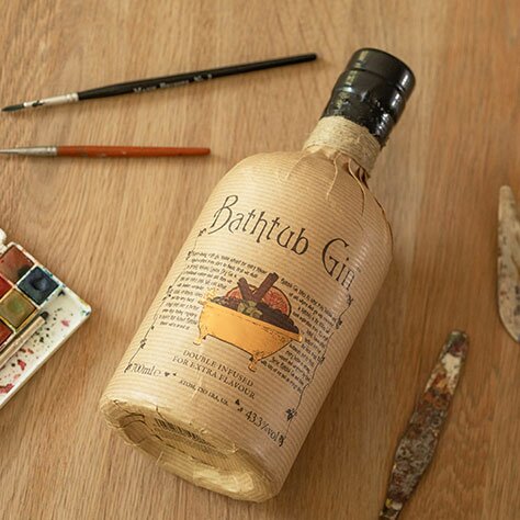 A bottle of Bathtub gin