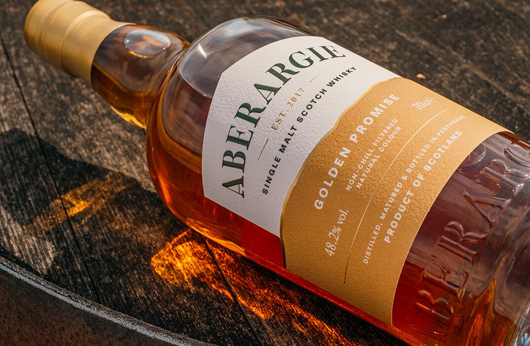 A bottle of Aberargie Golden Promise Edition