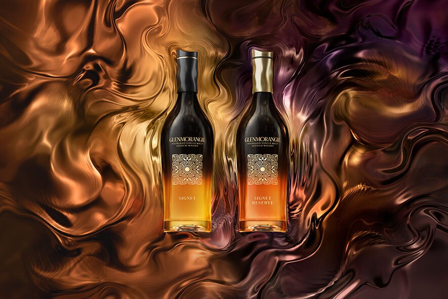 A bottle of Glenmorangie Signet and Signet reserve.