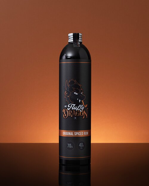 A bottle of The Fluffy Dragon Co. Original Spiced Rum