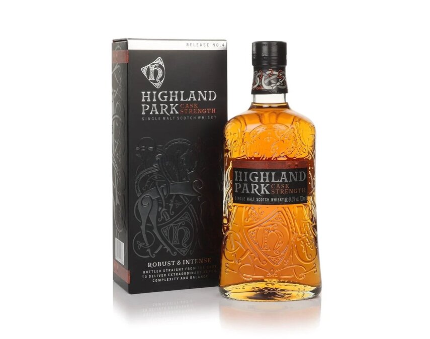 A bottle of Highland Park Cask Strength - Release No.4