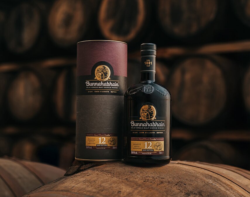 A bottle of Bunnahabhain 12 Year Old Cask Strength - 2025 Edition.