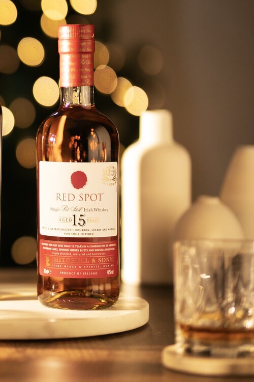 A bottle of Red Spot 15 Year Old Whiskey 70cl