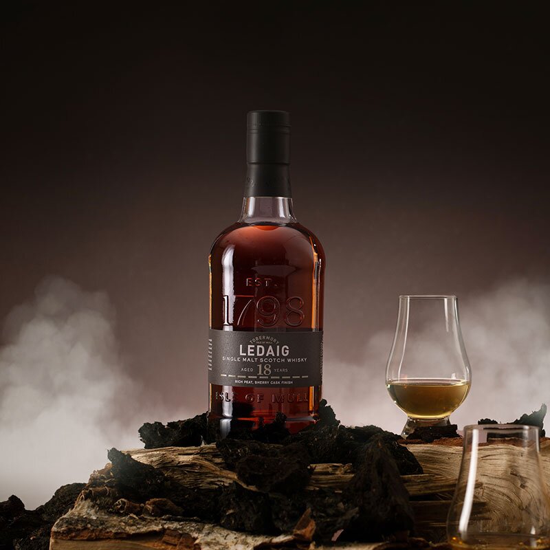 A bottle of Ledaig 18 Year Old.