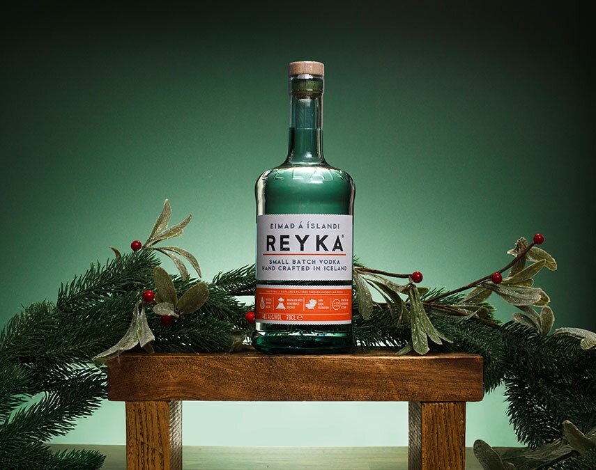 A bottle of Reyka Vodka