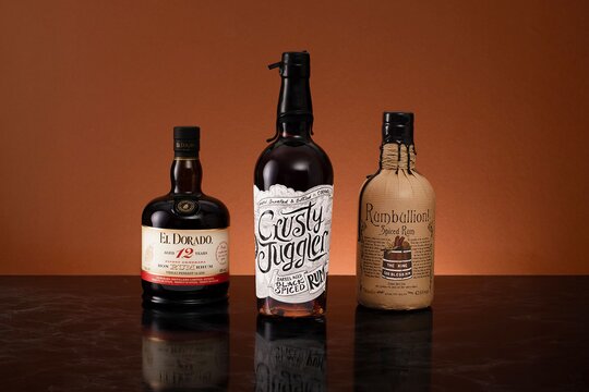 Three bottles of rum, Appleton Estate, Takamaka and Angostura 