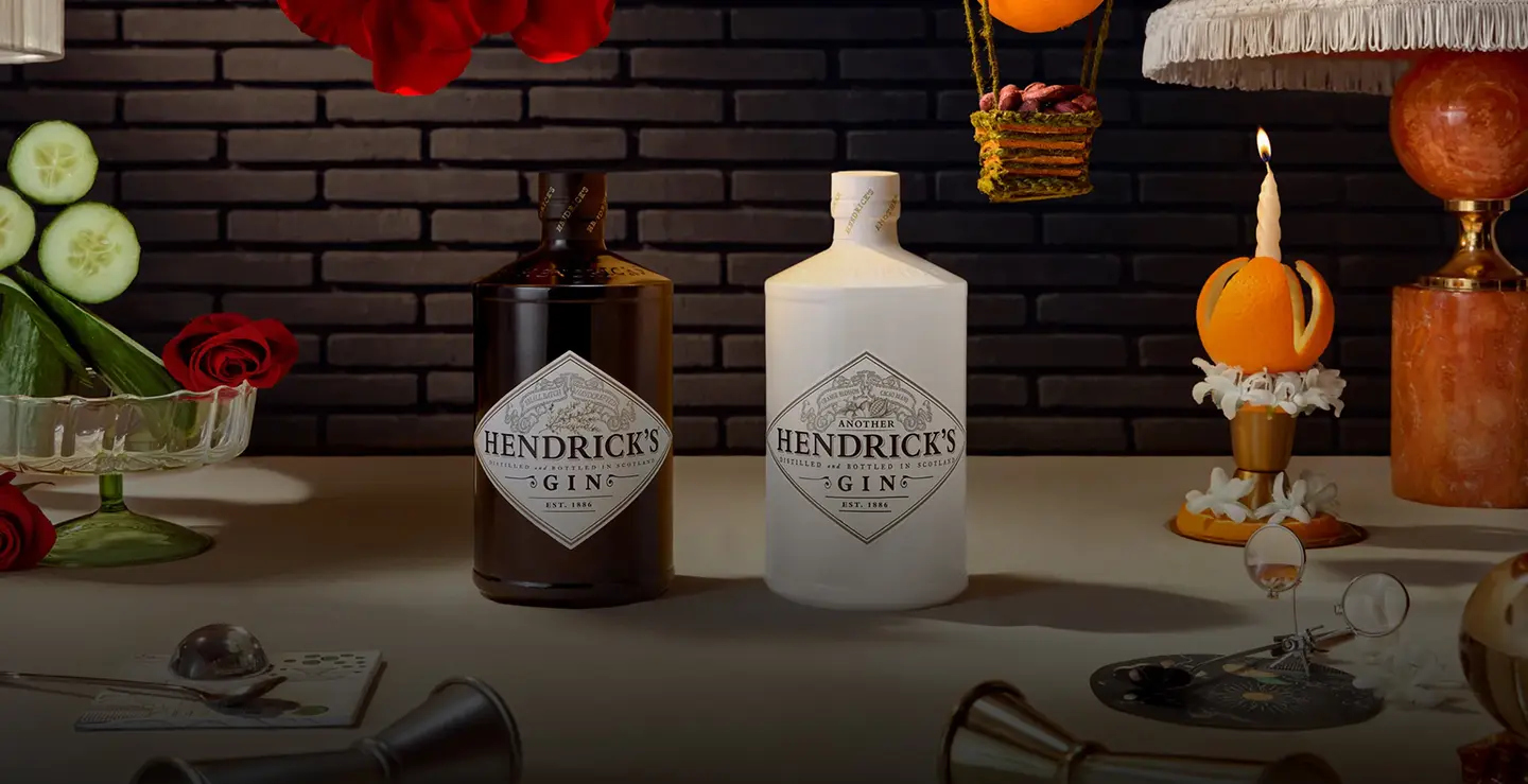 A bottle of Hendrick's Gin next to a bottle of Another Henrick's gin/