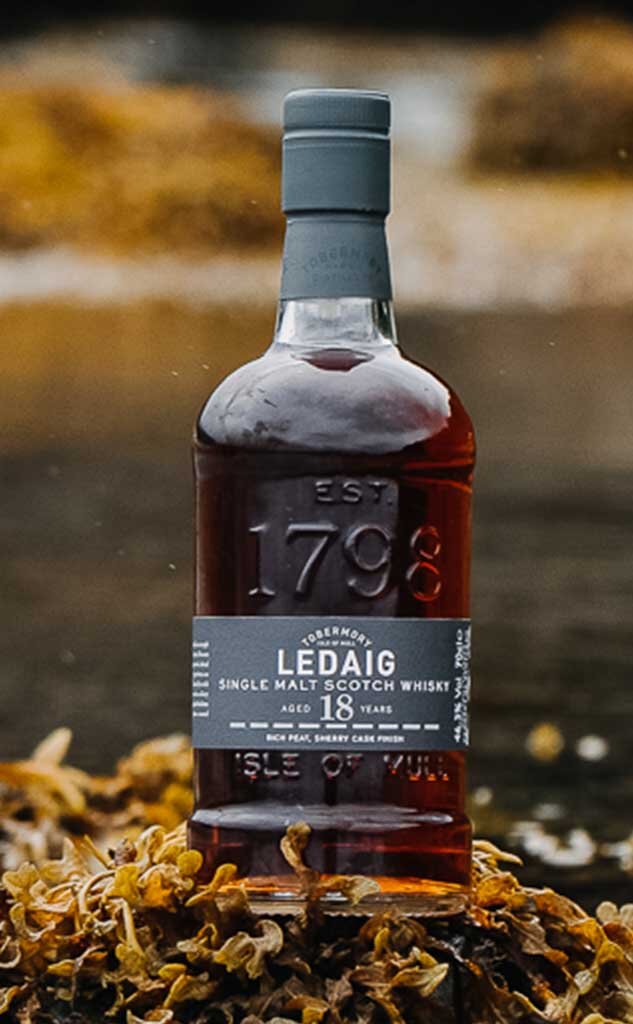 A bottle of Ledaig 18 Year Old. 