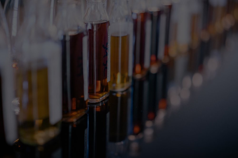 Naturally coloured whisky bottles