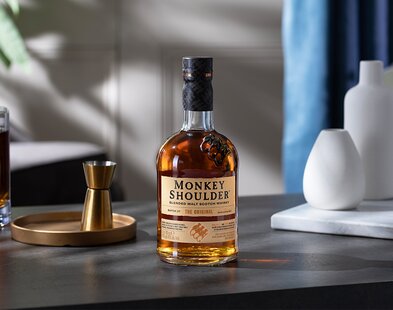 A bottle of Monkey Shoulder Blended Whisky