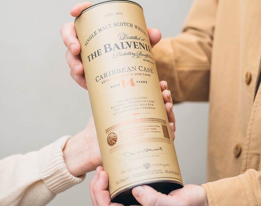 A Balvenie 14 Year Old Caribbean Cask tube.