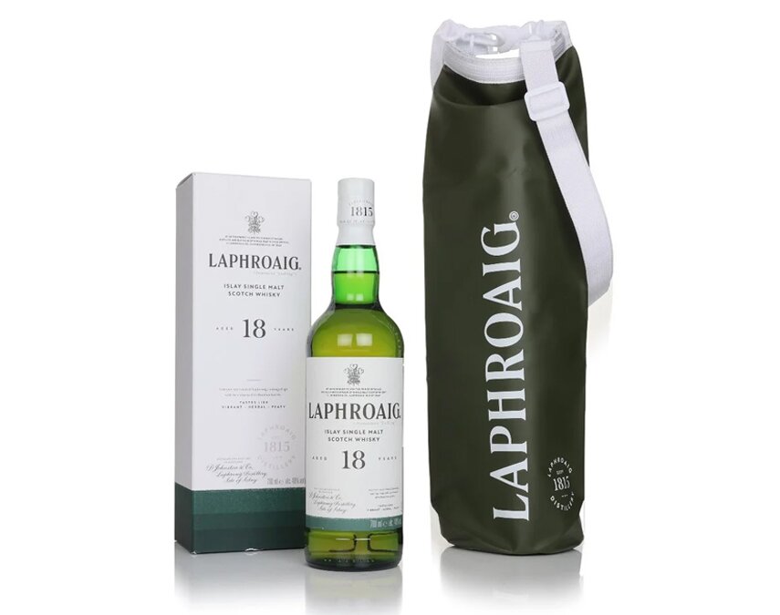 A bottle of Laphroaig 18 Year Old